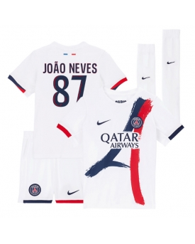 Paris Saint-Germain Joao Neves #87 Maglia Gara Trasferta Repliche 2025-26 Bambino Maniche Corte